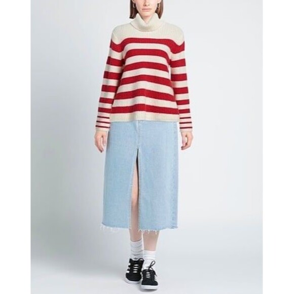 BAUM UND PFERDGARTEN Chikita Striped Wool-alpaca Blend Turtleneck Sweater small - Picture 10 of 11